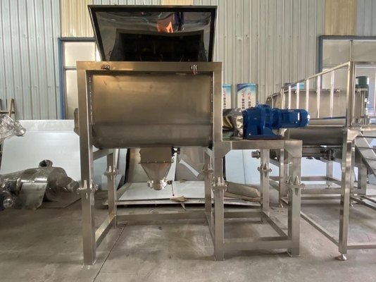 Dry Powder Granules Horizontal Ribbon Mixer 304 Double Helical Ribbon Blender