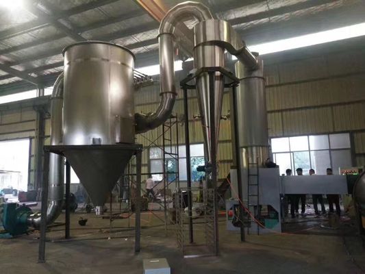 25-60kg/H Stainless Steel Rotary Flash Dryer Screw Feeding Industrial Drying Machine